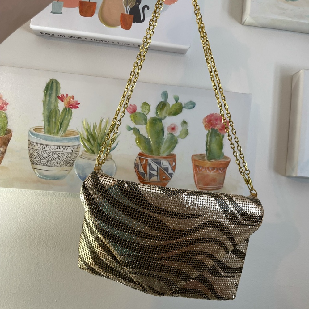 Vintage Gold Zebra Chainmail Front Flap Mini Bag